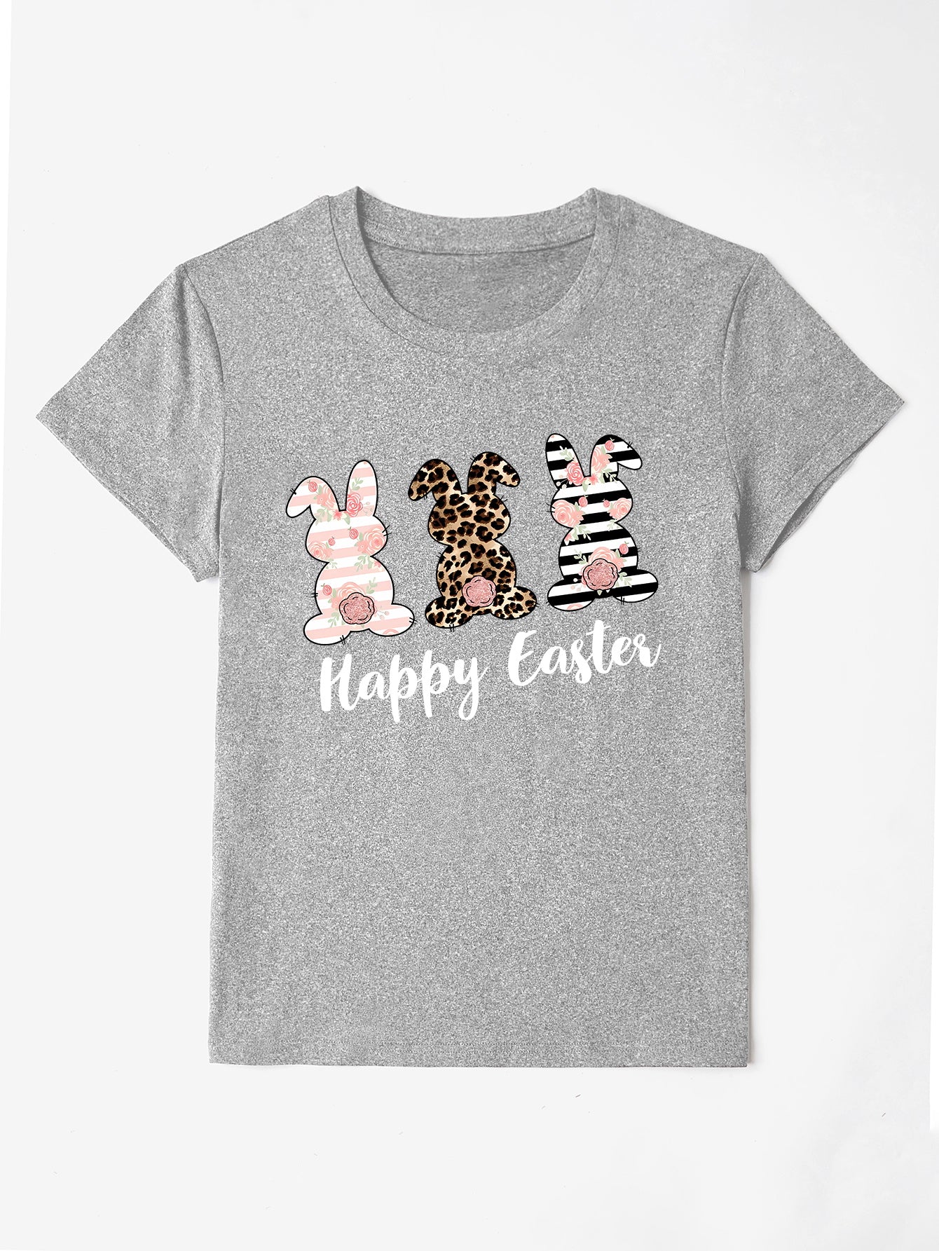 HAPPY EASTER Round Neck Short Sleeve T-Shirt