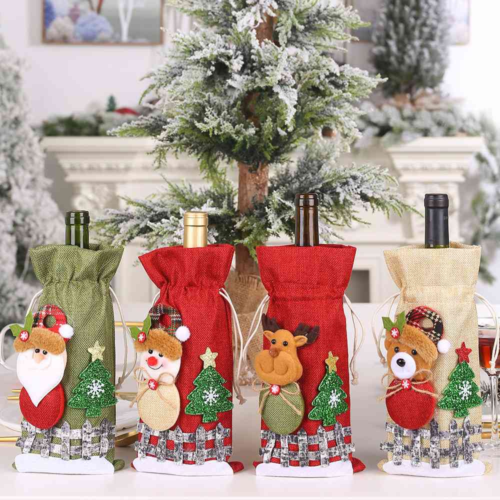 Assorted 2-Piece Christmas Doll Wine Bottle Covers